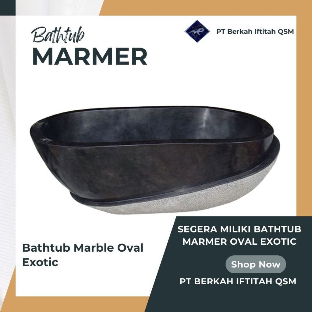 Bathtub marmer exotic hitam  mewah