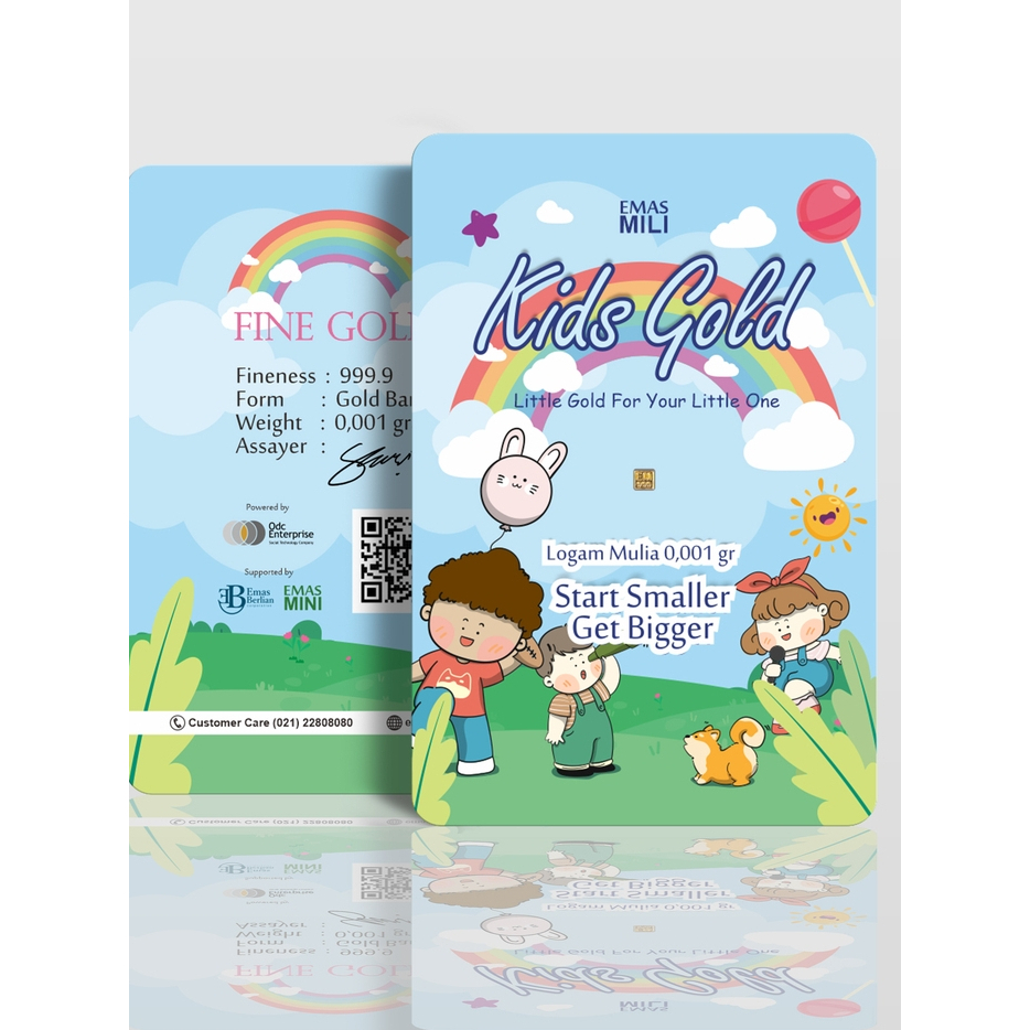 Emas Mili LM Kids Gold Thank You Happy Birthday 0,001 0,005 0,01 gr, Emas Mini Series