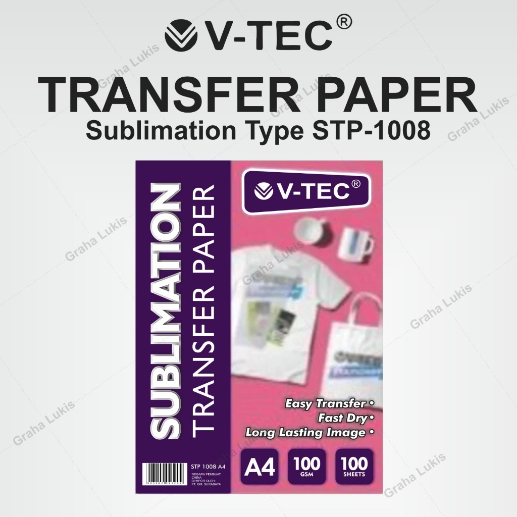 

V-TEC Sublimation Paper - Transfer Paper / STP-1008 / A4 / 100 sheets / 100 GSM