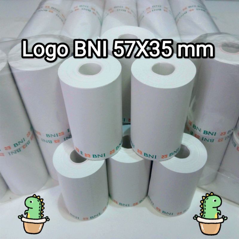 

(HARGA PER 1ROLL/1BIJI) Kertas Print Struk Thermal Logo BNI Ukuran 57x35 mm Coreless