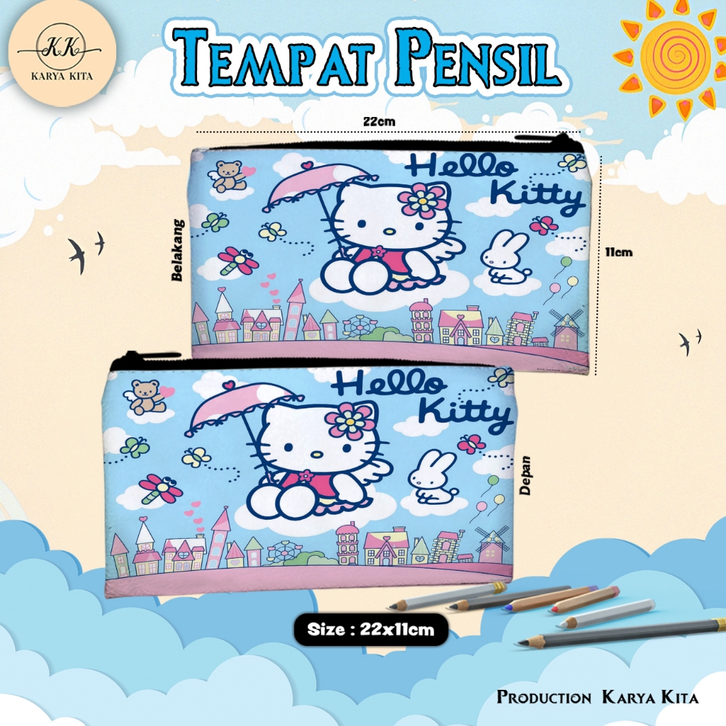 

Tempat Pensil Karakter Anime Anak Perempuan Hello Kitty Kode 03