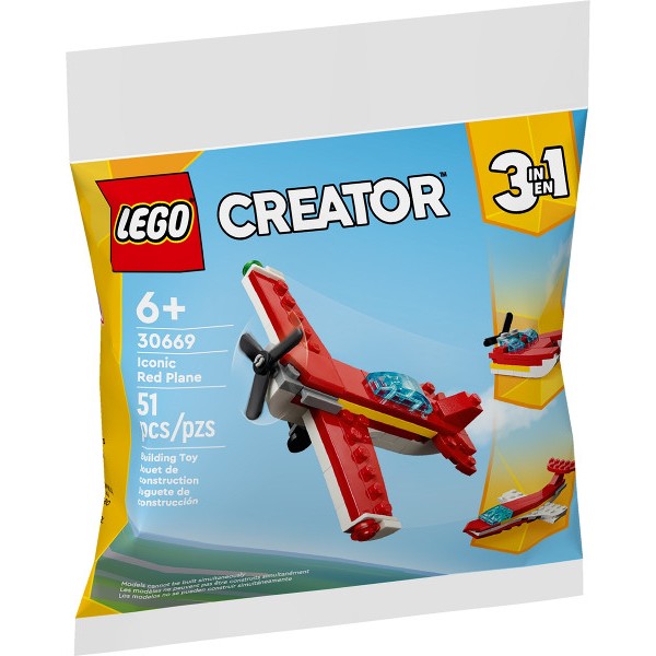 LEGO Creator 3 in 1 - 30669 Iconic Red Plane Polybag Building Kid Toy Play Town Model Airplane Cargo
