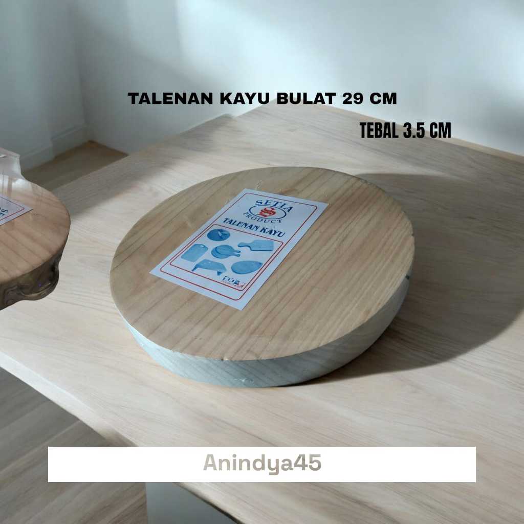 talenan kayu bulat 30 cm talenan kayu mahoni bulat 30 cm tebal 3,5 cm