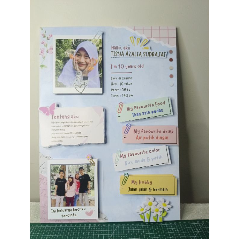 Poster Biodata diri / all about me 3D bisa custom dan request design