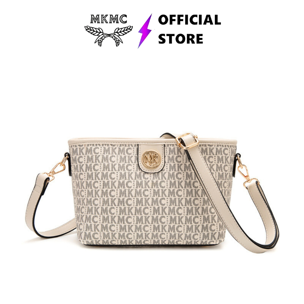 MKMC Tas Selempang Wanita Import Kulit Monogram Terbaru Kekinian Multifungsi Resleting Tas Kerja Wan