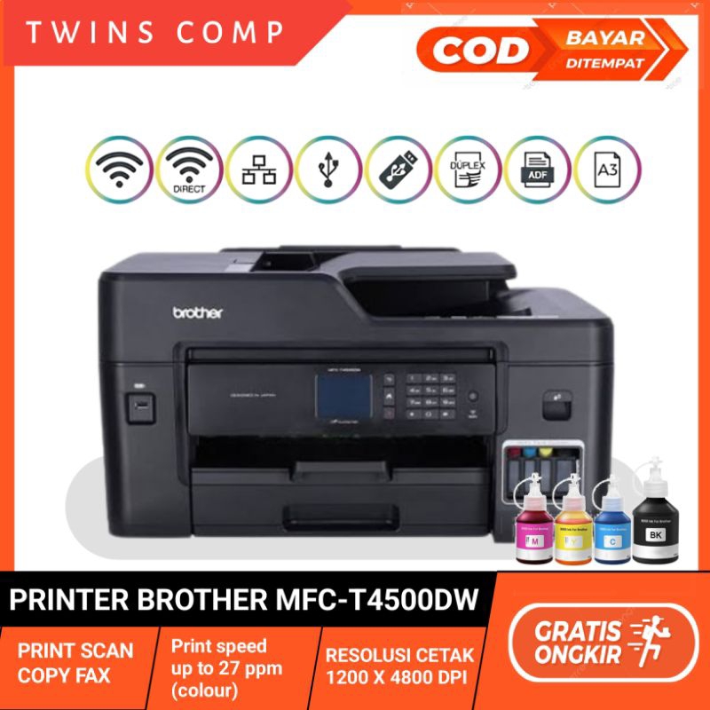 TERBARU PRINTER BROTHER MFC-T4500DW PRINTER A3 MULTIFUNGSI