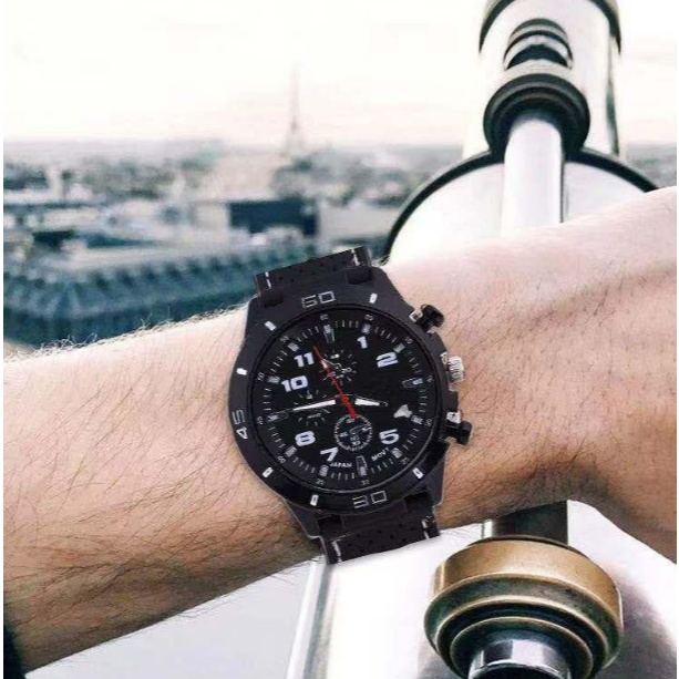 Jam Tangan Pria Silikon Rubber Analog Watch Sport Chrono GT Grand Touring Korea Fashion Quartz Fashi
