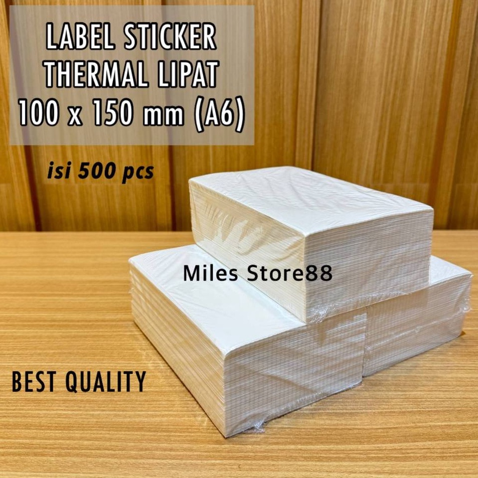 

QB897337 Kertas Termal Thermal Stiker Pengiriman 1 x 15 mm isi 5 pcs Roll Lipat Ukuran A6 4 x 6