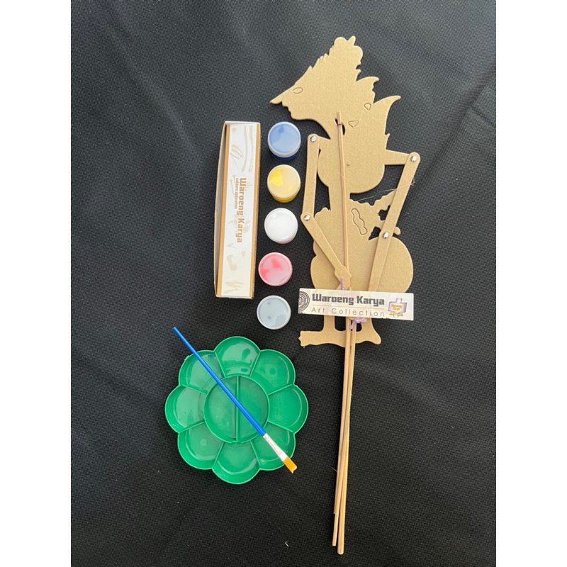 

InJO Wayang kertas karton hard board + cat 5 warna primer+palet+kuasprakarya edukasi anak SD SMP SMA