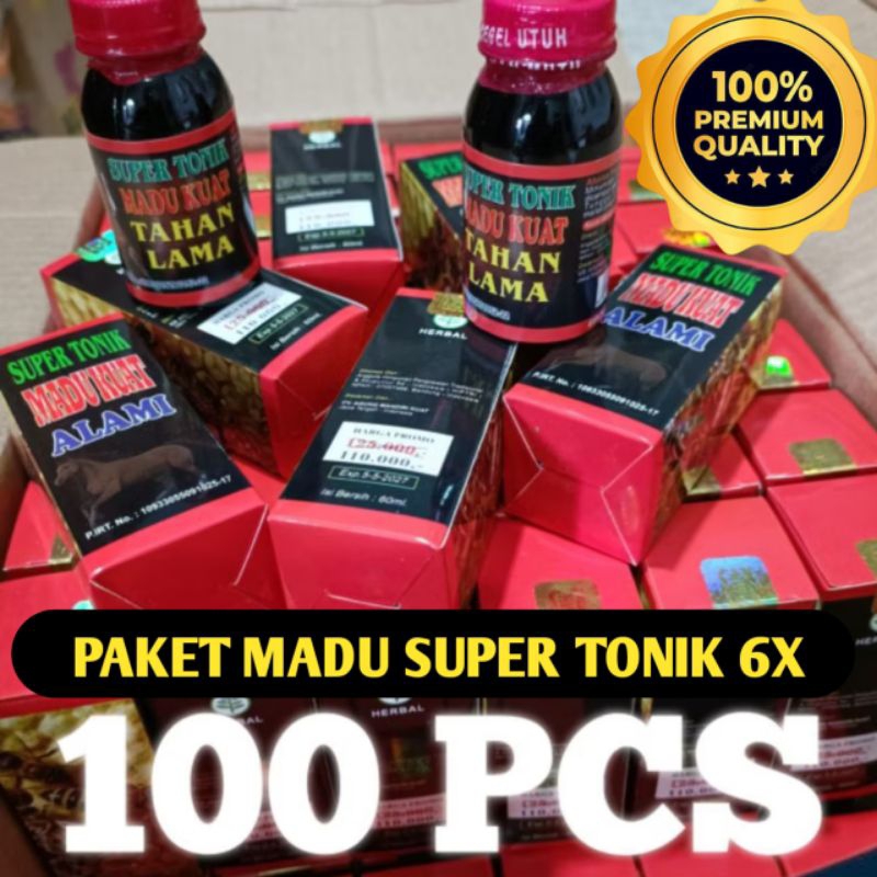 MADU TONIK 6X [[ PAKET 100PCS ]] MADU SUPER TONIK TERBAIK MADU VITALITAS DAN  STAMINA KUAT TAHAN LAM