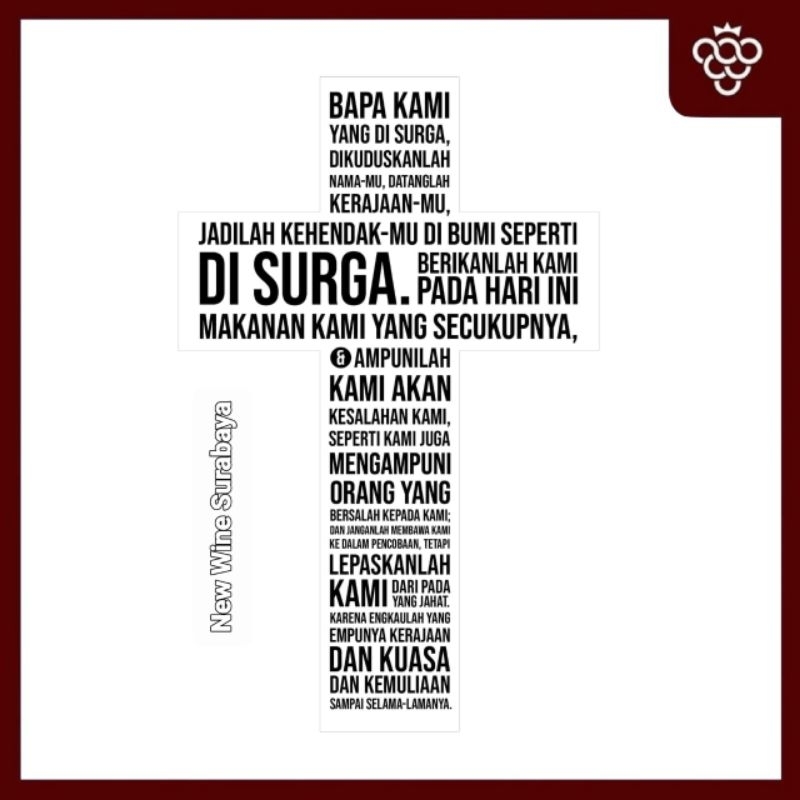 SALIB DOA BAPA KAMI ( hiasan dinding)