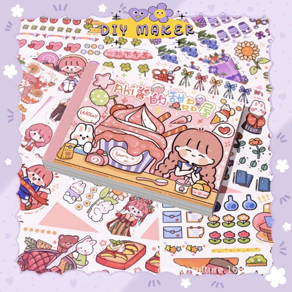 

DM Buku Stiker Kreatif Aesthetic Buat Jurnal Koleksi Stiker Anti Air Waterproof Stiker DIY TLD44