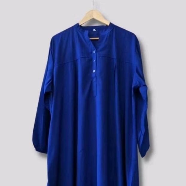 ATASAN WANITA JUMBO BLUS BIG SIZE BLOUSE POLOS BIRU ELEKTRIK M.L.XL.3L.4L.5L.6L