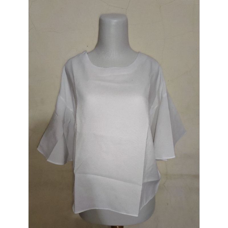 [PRELOVED] Blouse Putih Lengan Cutbray - POPCORN Fashion