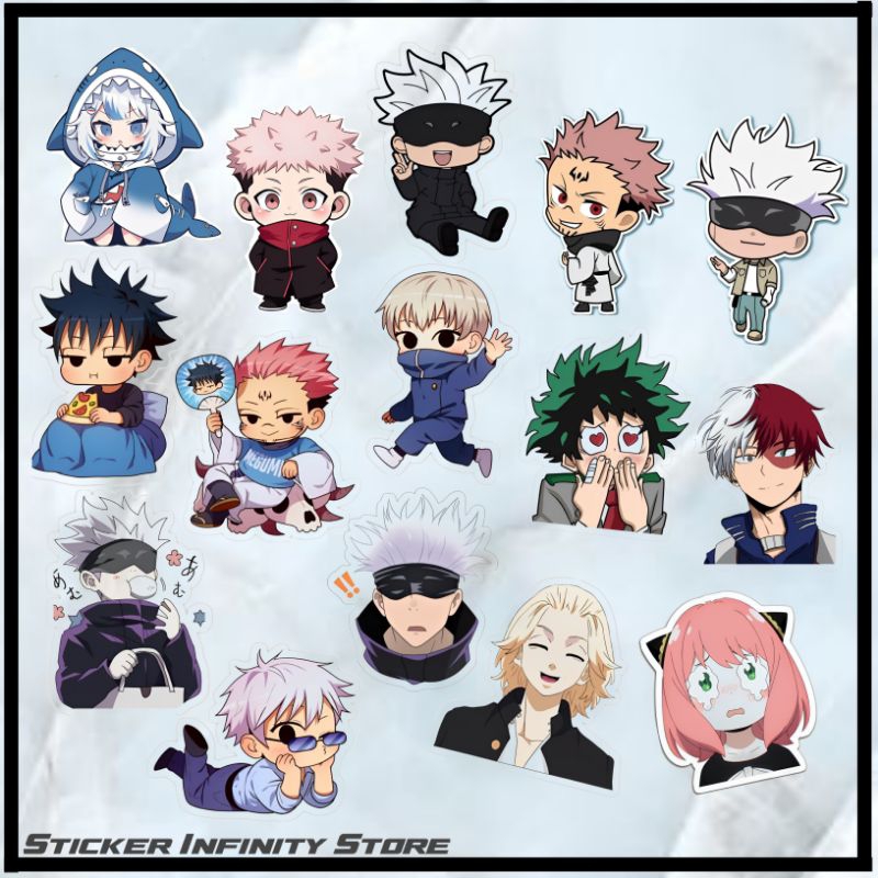 

Stiker Anime Lucu Cutting Pola Vinyl Tahan Air - Isi 15 Pcs