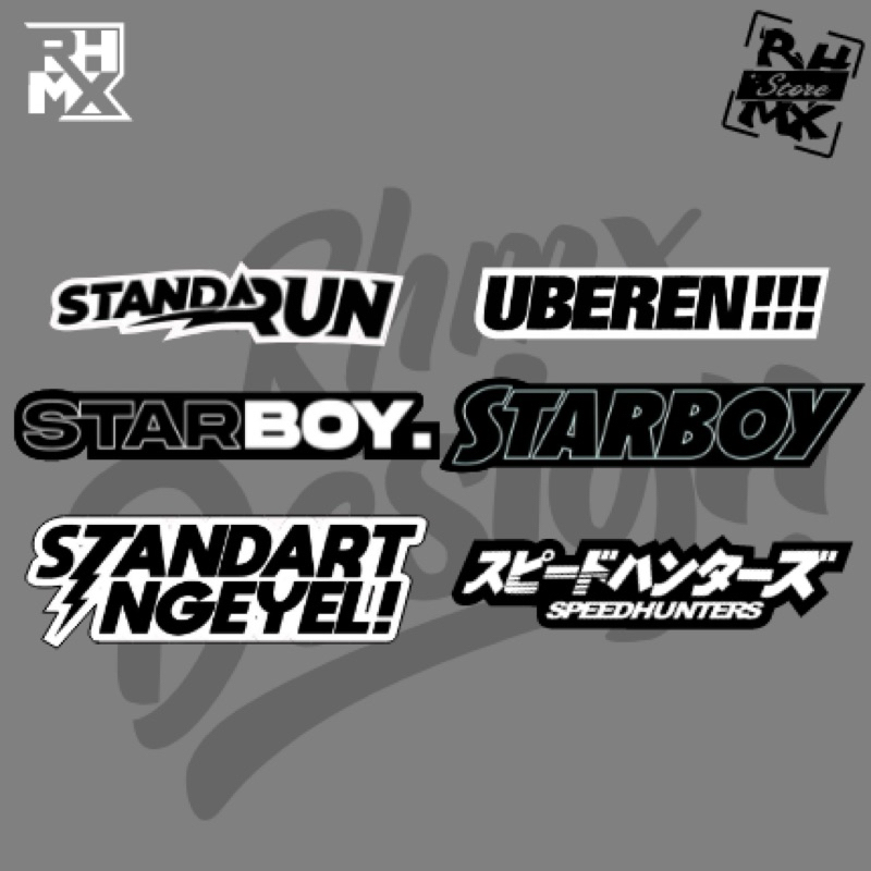 sticker racing stiker standarun starboy standar run uber uberen pack motor viral terbaru stiker piw 