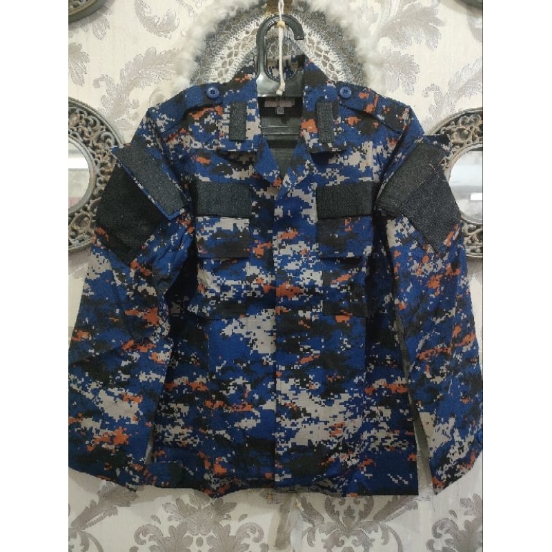 Satu Stel Pdl Loreng Polairud Tactical Jatah 2024 Seragam Airud Bahan Ripstop Premium, Kuat & Nyaman