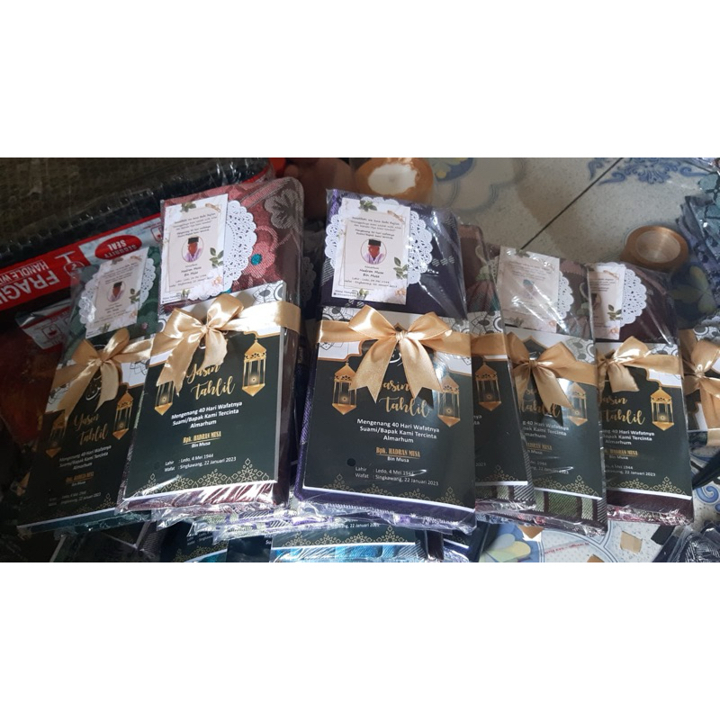 souvenir tahlil sajadah tasbih Yasin tahlil 40 100 harian