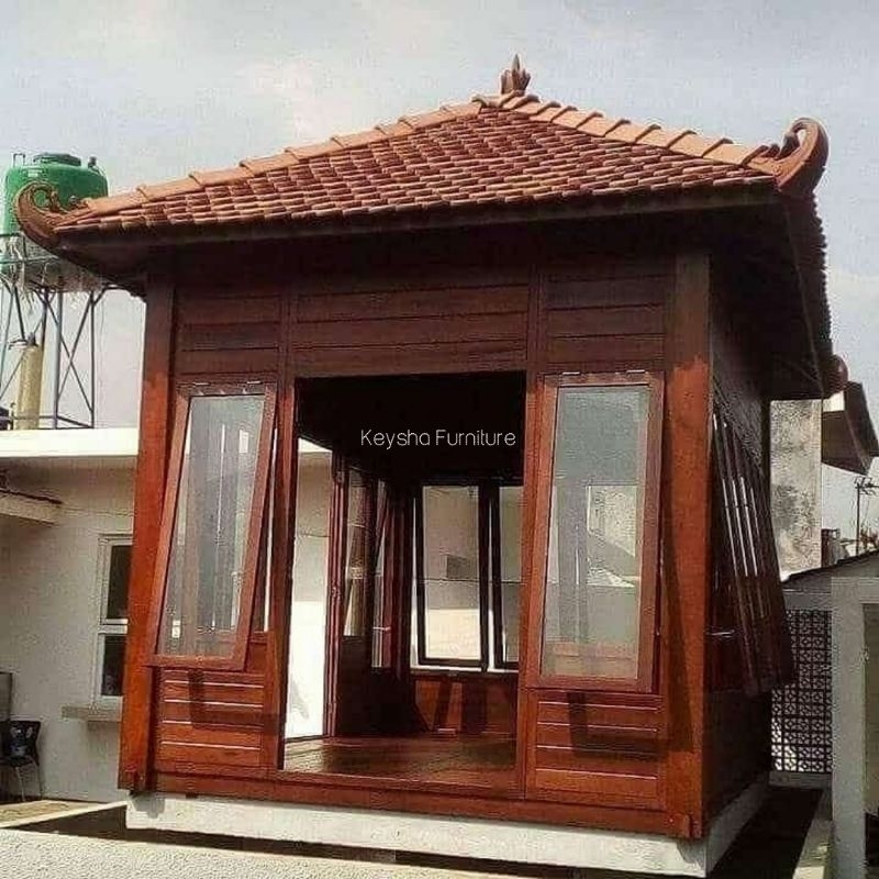 Gazebo Rumah Kayu Minimalis Atap Genteng | Jual Gasebo Villa