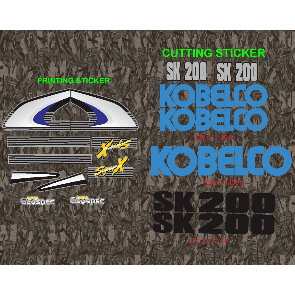 STICKER KOBELCO EXCAVATOR SK200 SUPER X