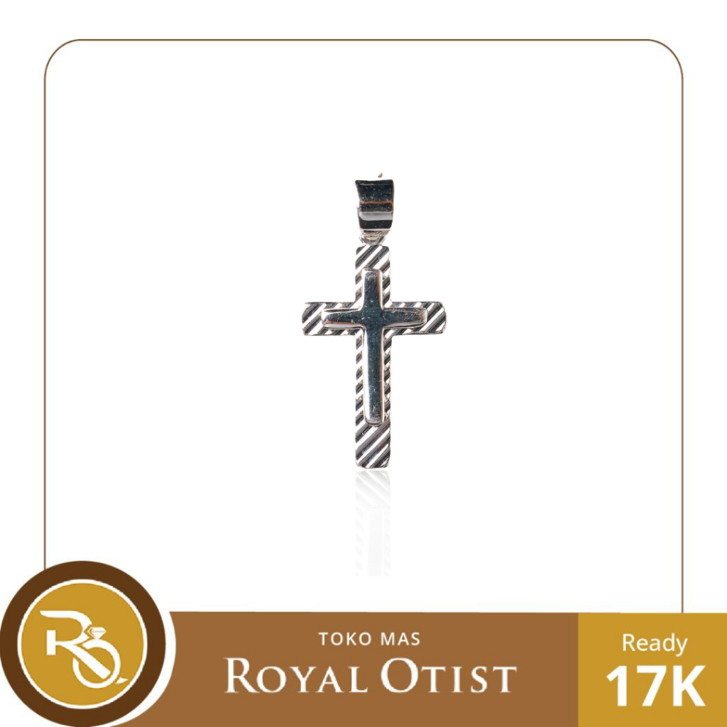 Liontin Emas White Gold Salib 17 K