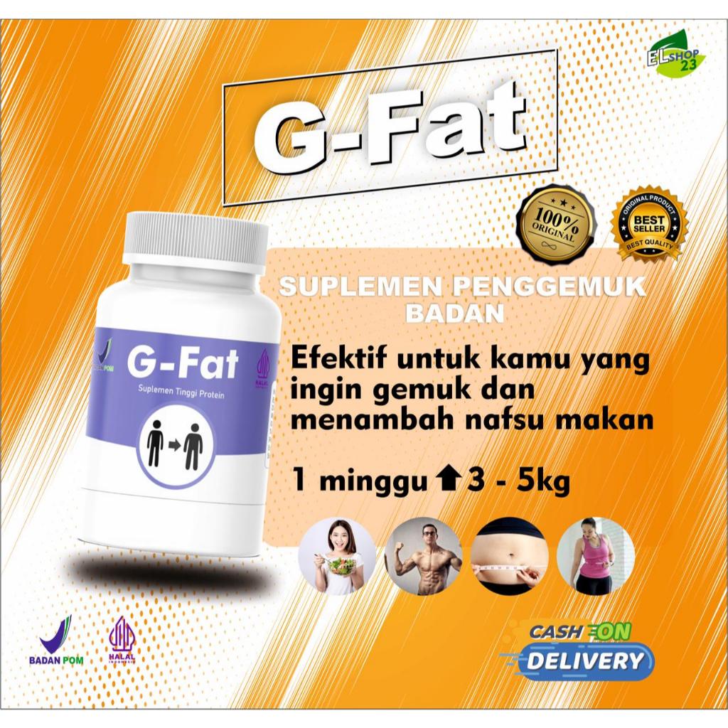 G-FAT Suplemen Penggemuk Badan Penambah Nafsu Makan Anak dan Dewasa Obat Gemuk Sehat Susu Penggemuk 