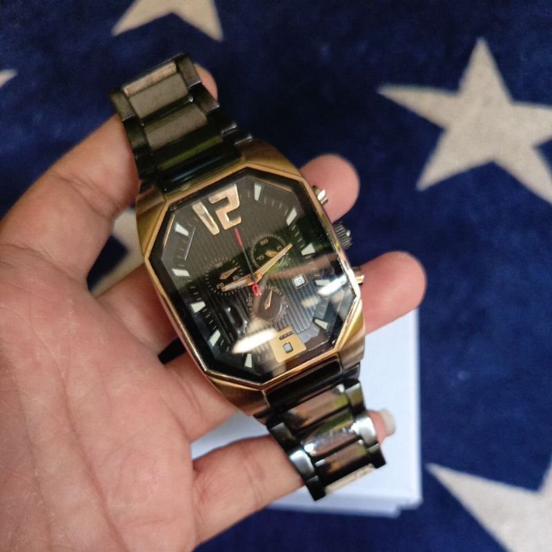 jam tangan kotak original Chronograph police big size second preloved bekas