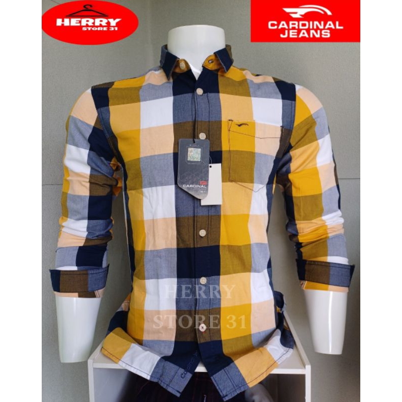 KEMEJA PRIA CARDINAL JEANS SLIMFIT PREMIUM QUALITY KUNING