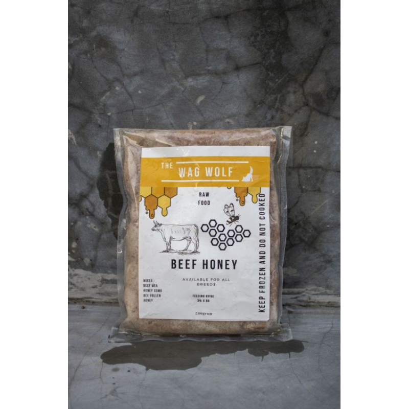 

THE WAG WOLF - Beef honey raw food 500gr