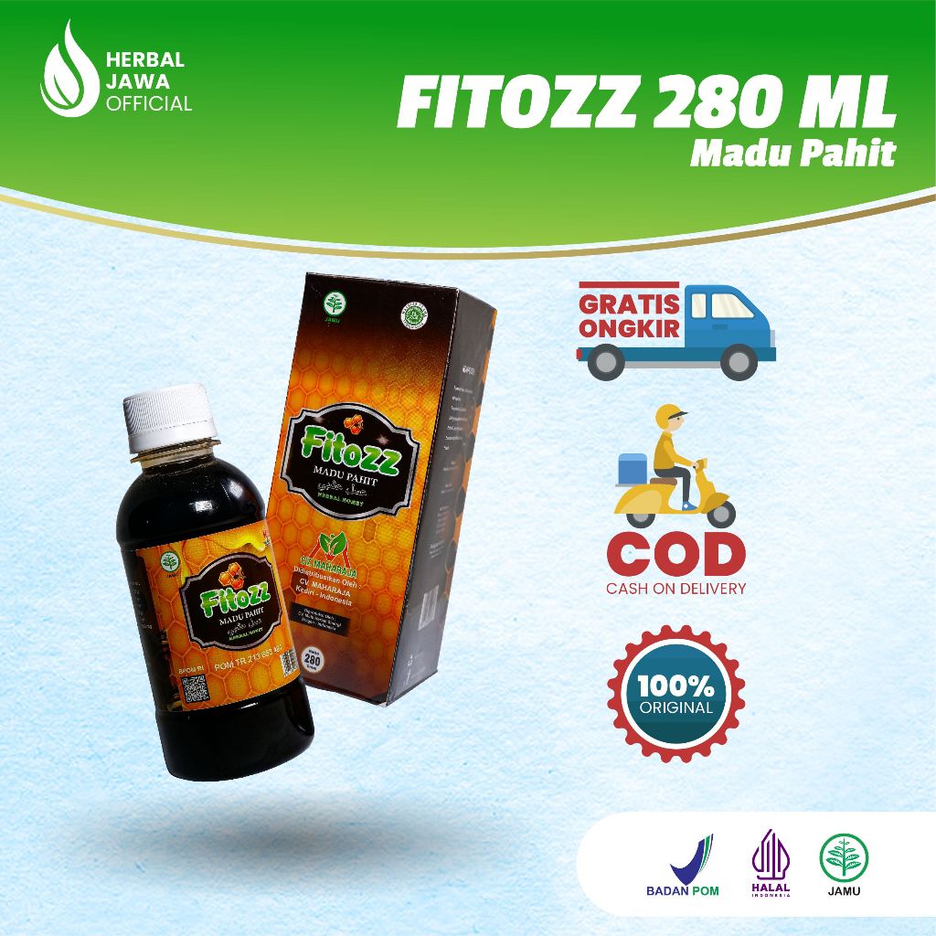 

Fitozz Madu Hitam Pahit Herbal ORIGINAL Plus Propolis untuk mengatasi Asam Urat Kolesterol Diabetes