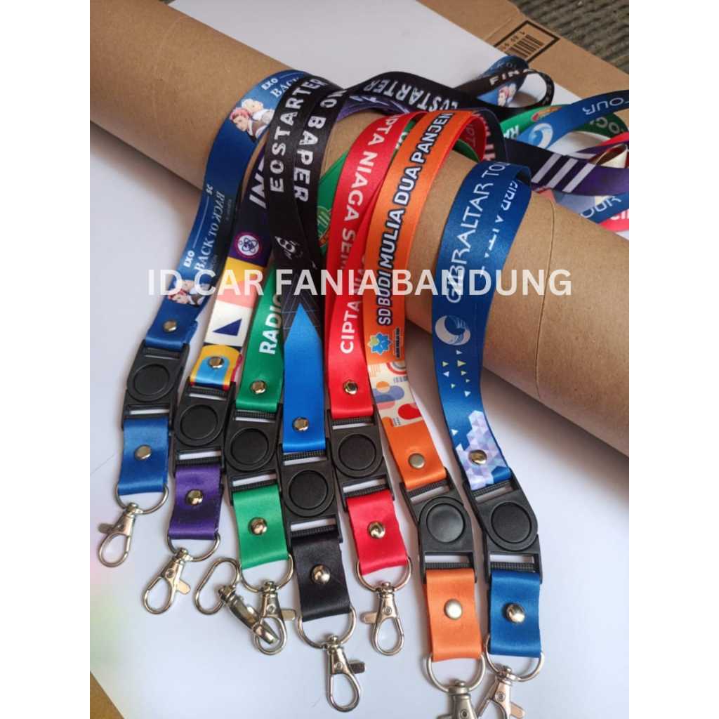 TALI LANYARD COSTUM NAMA DAN LOGO/LANYARD ID CARD/COSTUM CETAK 2SISI