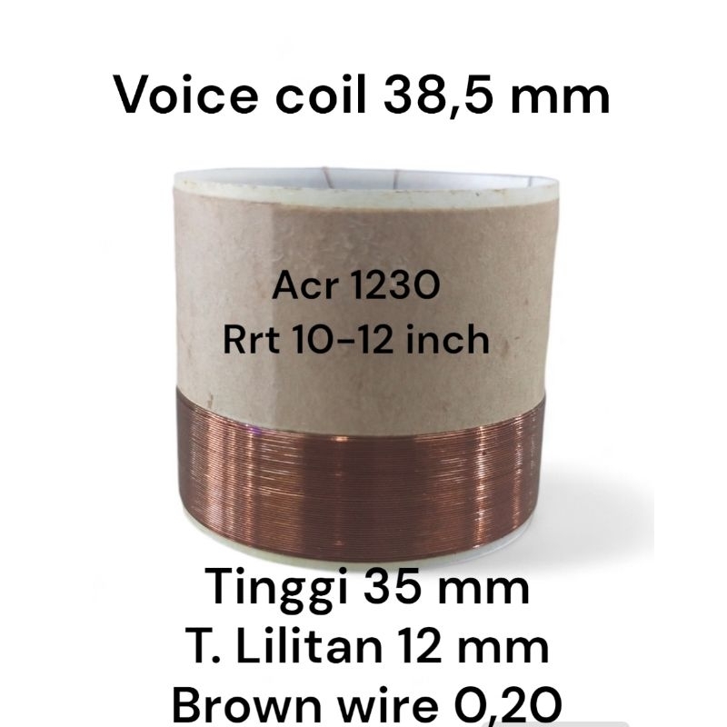 spul sepul spool spol voice coil speaker 10 12 inch 1230 acr black rrt diameter 38,5 mm