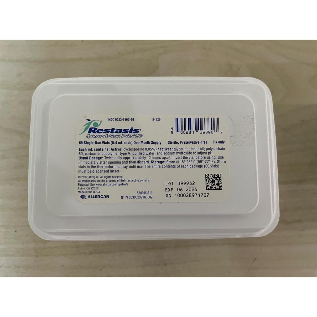 Allergan Restasis eye drop (cyclosporine ophthalmic emulsion)
