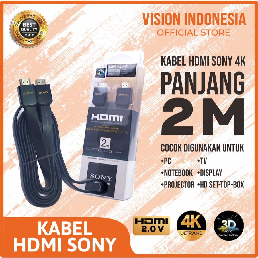 KABEL HDMI SONY 2M/3M/5M/10M/15M METER PREMIUM ORIGINAL HDMI 4K