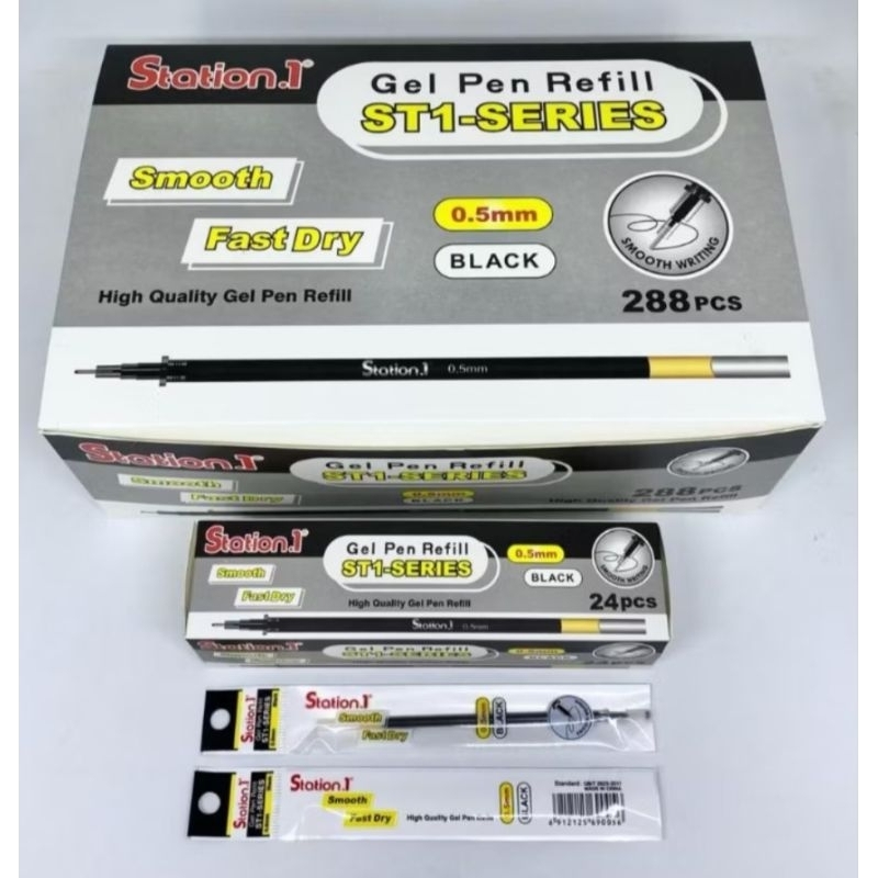 

(1 BOX isi 24pcs) Refill pulpen gel untuk semua merek / isi pulpen gel murah 0,5mm