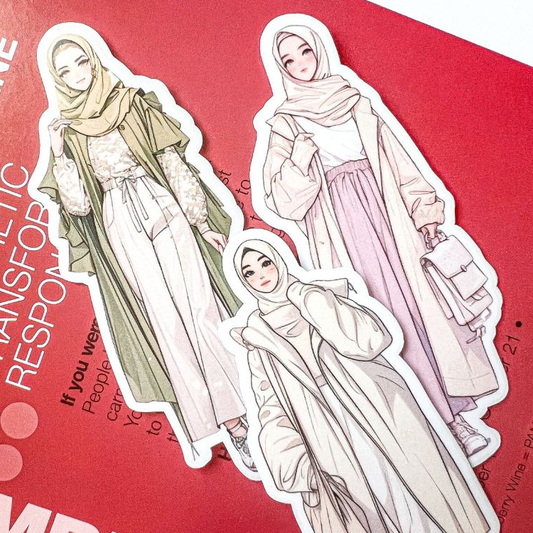 

[Artopia] 24pcs Sticker Hijab Series Papermint Stiker Muslimah Bujo Journaling Jilbab