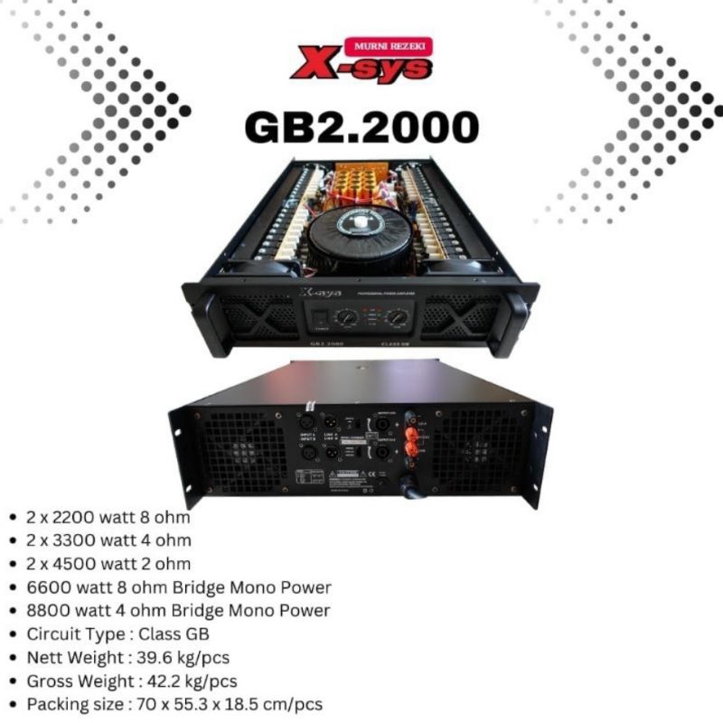 Power Amplifier Xsys GB2.2000 Original Power Xsys GB 2.2000