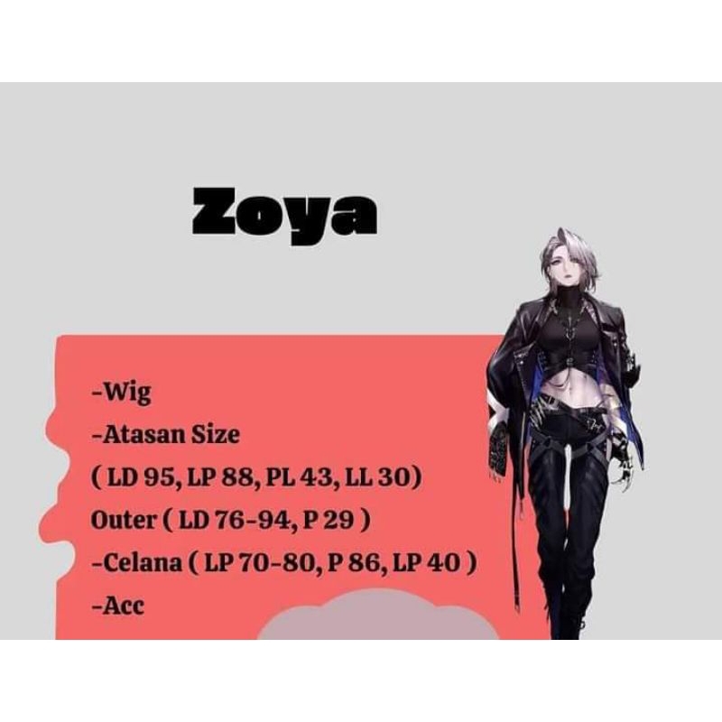 Zoya path to nowhere fullset costume dan wig cosplay