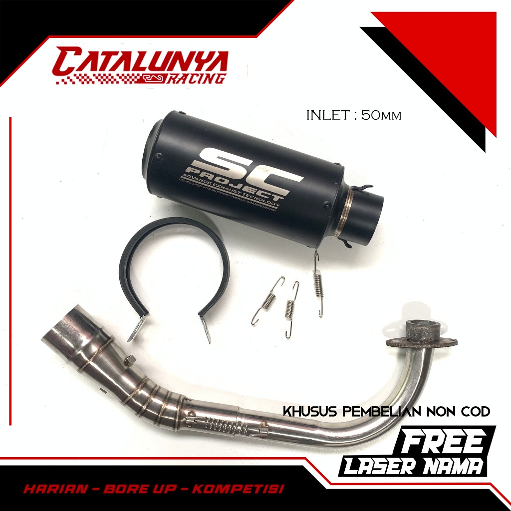 Knalpot racing SC PROJECT Black Doff - for MIO SPORTY