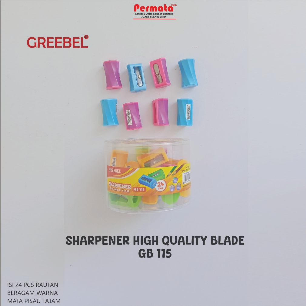

GREEBEL Rautan Sharpener GB 115 (1 Pack Isi 24 Pcs) Warna Warni/Rautan/Toples/Paket Hemat