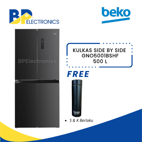 KULKAS 4 PINTU BEKO GNO5001BSHF Side By Side Multi Door GNO 5001BSHF 500 Liter GARANSI RESMI
