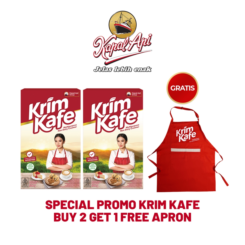 

Special Promo Krim Kafe - Buy 2 Get 1 Free Apron