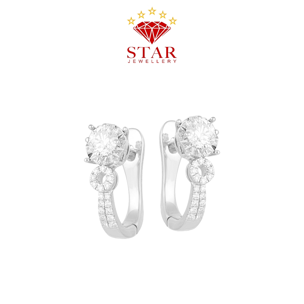 Anting Berlian Solitaire Sertifikat GIA LPER1522174 - Star Jewellery