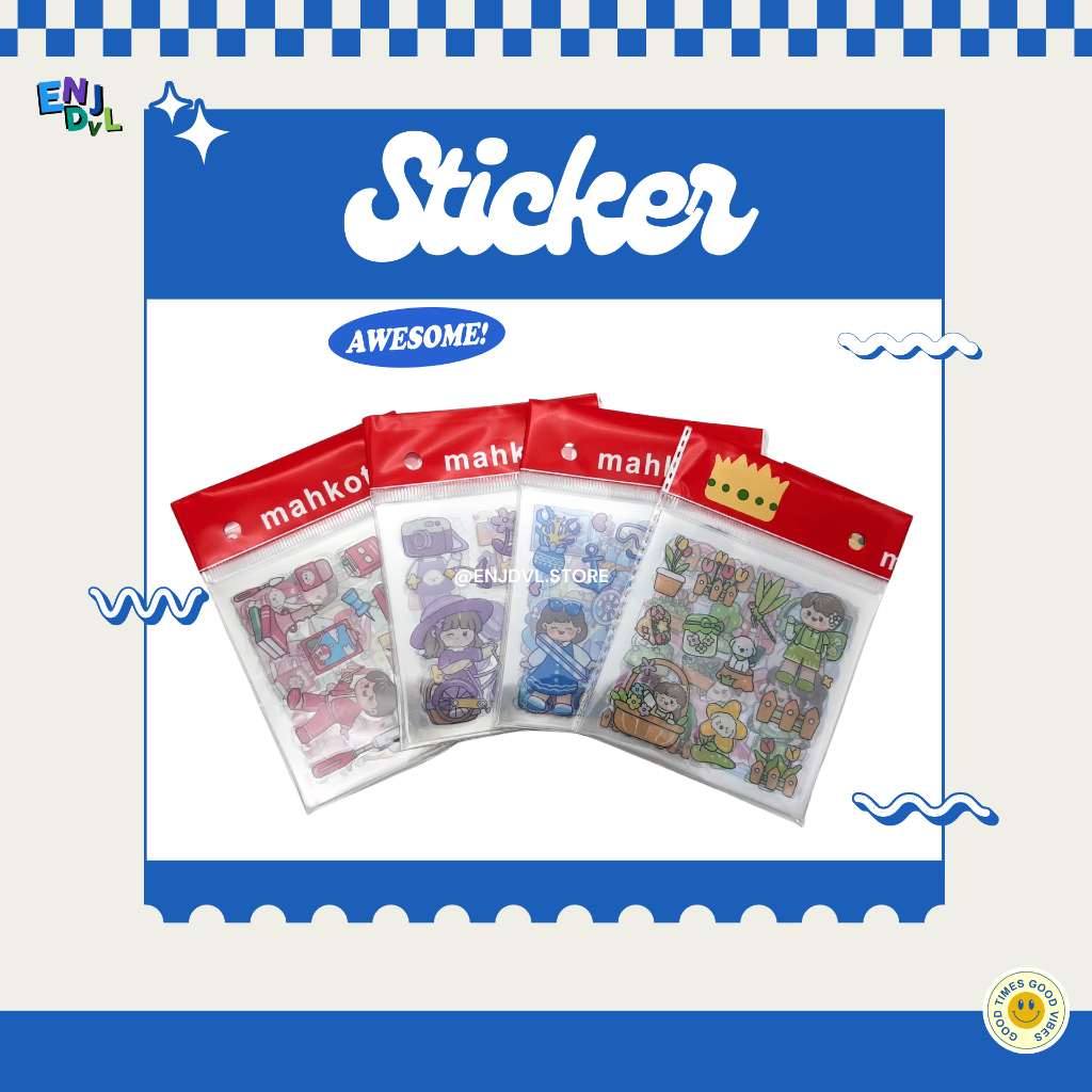 

Enjdvl - (10 LEMBAR) Stiker Motif Kartun Korea Lucu Dekorasi Handbook Scrapbook