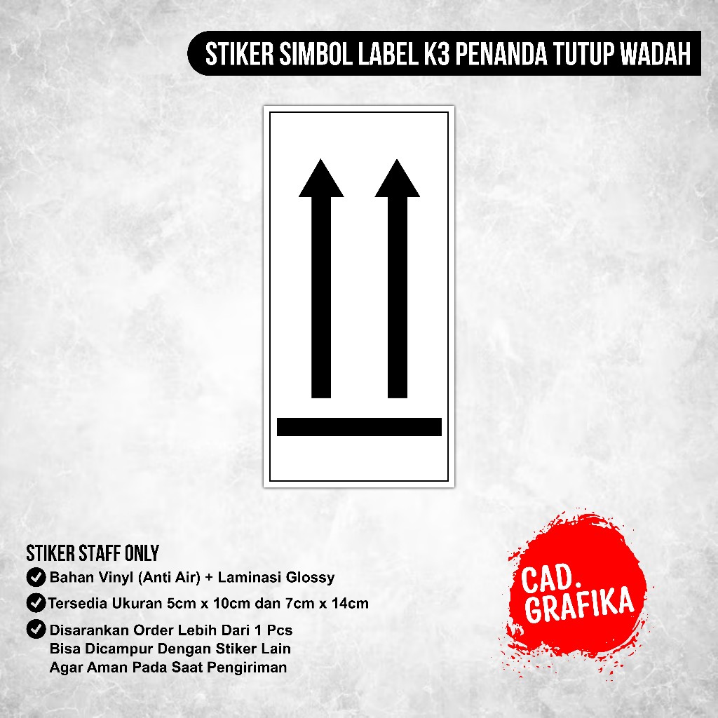 

Stiker Simbol Label K3 Penanda Tutup Wadah