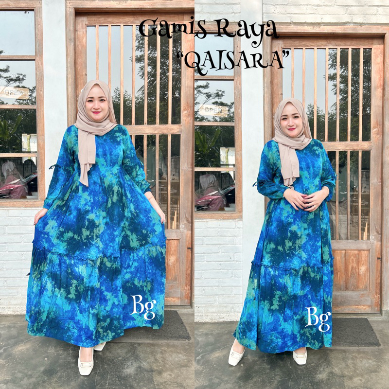 Gamis Raya Twill Ori bg motif Qaisara