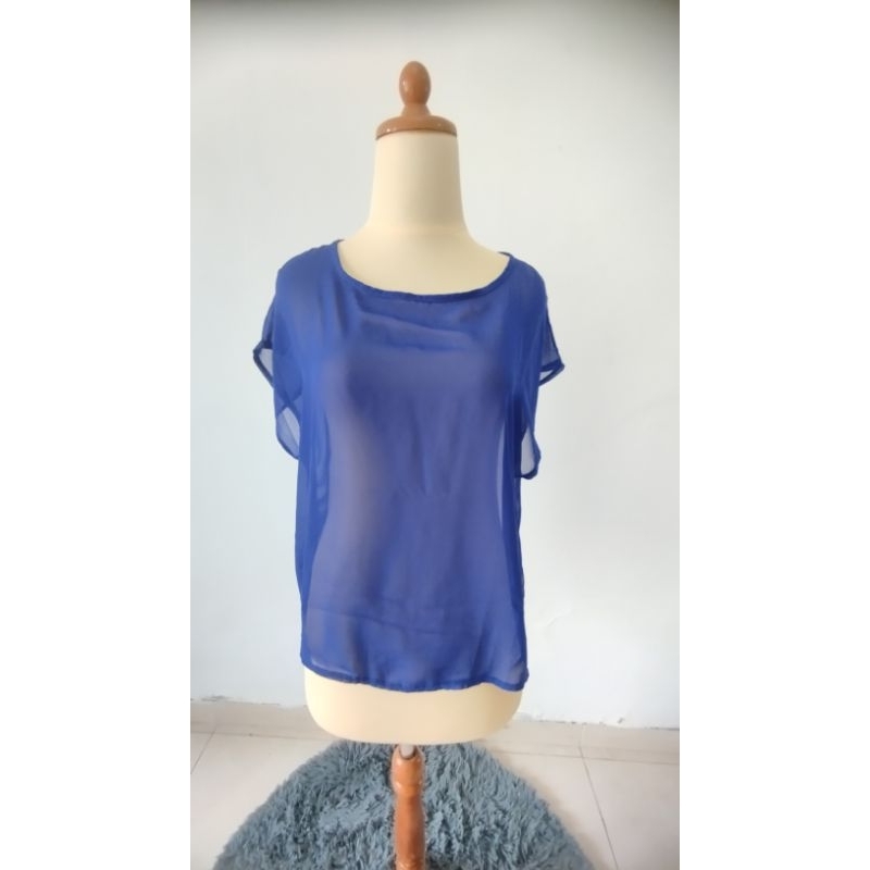 Preloved Outer Biru Elektrik Jumbo