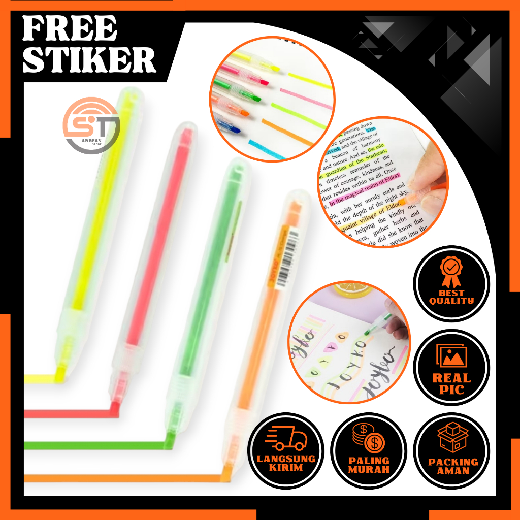 

1PCS Spidol Penanda Highlighter Berwarna Joyko HL-73 78 Stabilo Line Marker Aesthetic Alat Tulis Sekolah Kantor Warna Tulisan A189