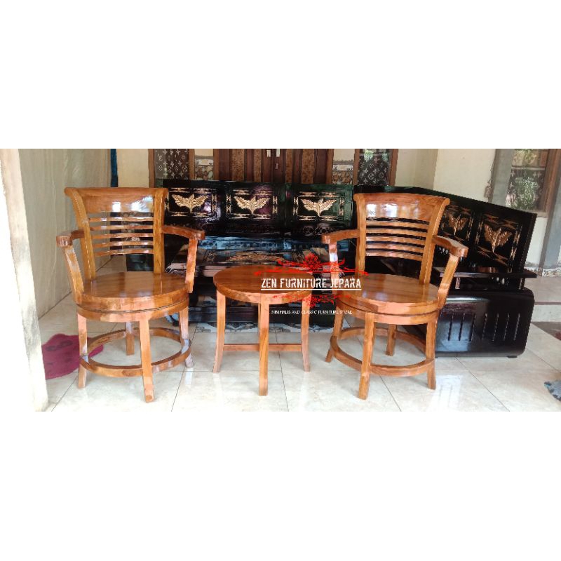 kursi teras, kursi teras putar jati