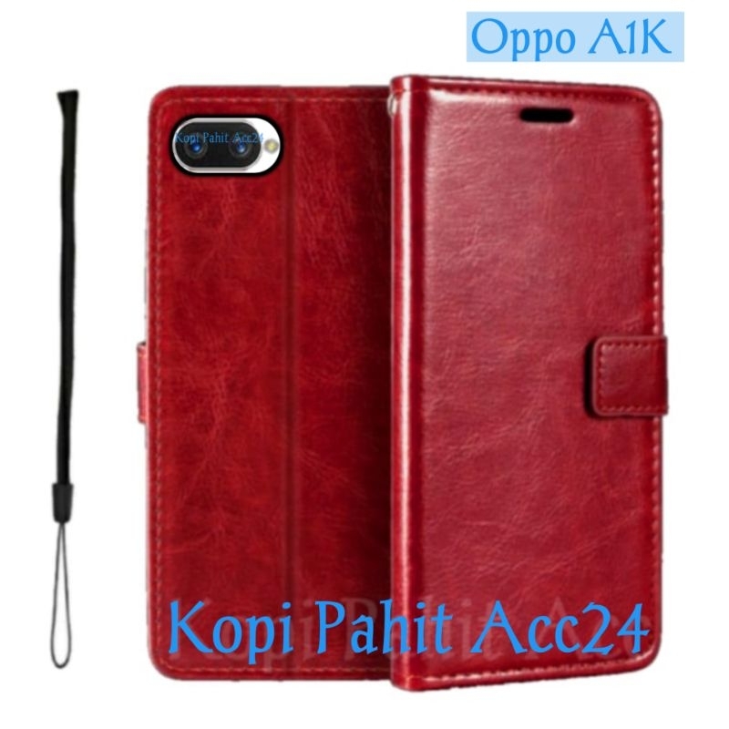 Case Untuk Hp Oppo A1K Flip Cover Wallet Sarung Hp Casing Dompet Flip Magnet